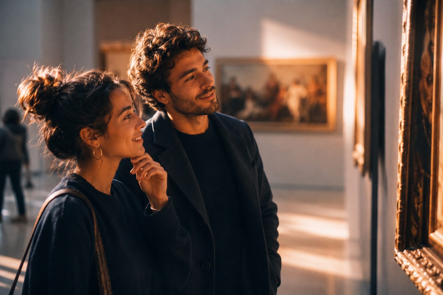 Dos personas en un museo